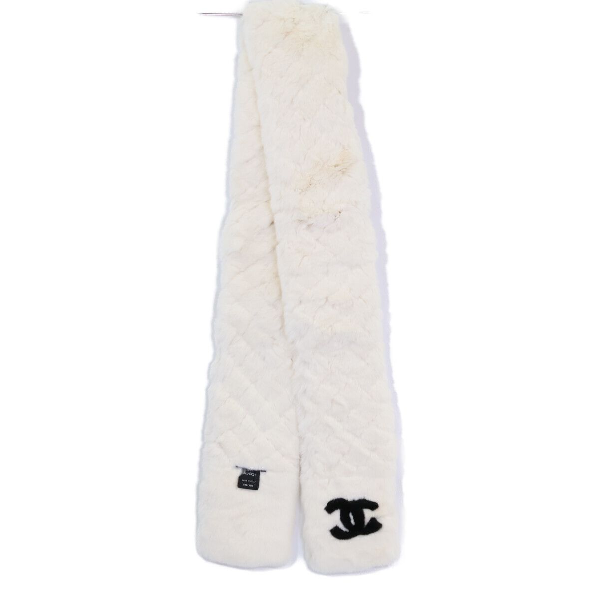 Chanel Orylag Rabbit Fur CC Logo Scarf — view 3