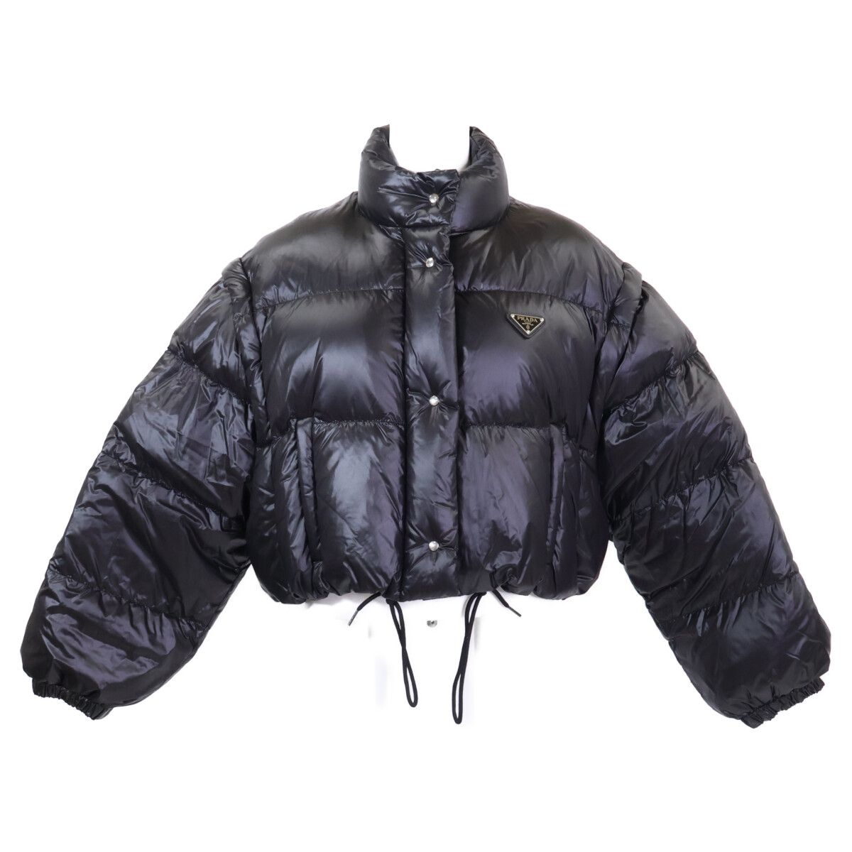 Prada Re-Nylon Cropped 2-Way Down Jacket 36