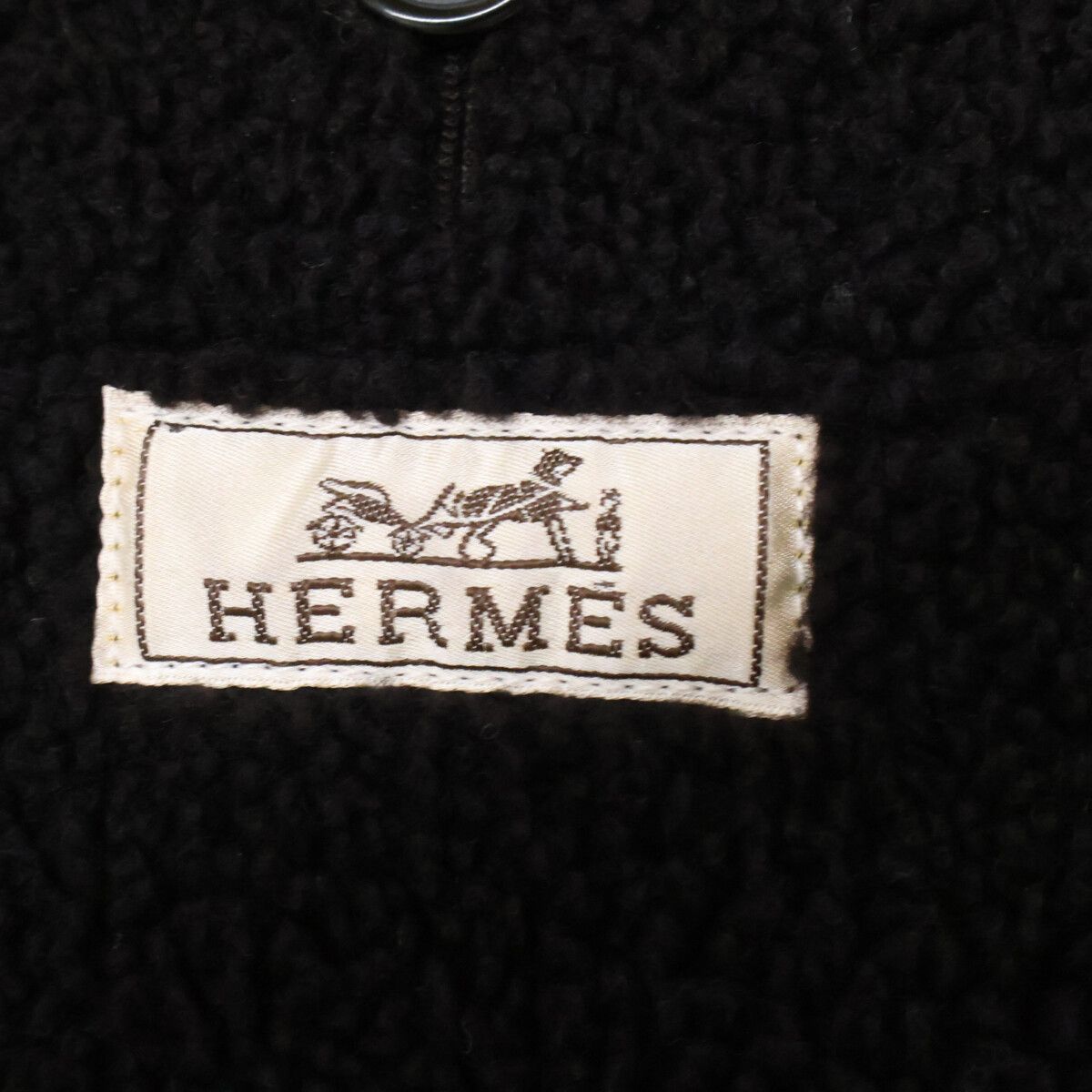 Hermes Baby Lambskin Double Breasted Shearling 48 Jacket — view 6