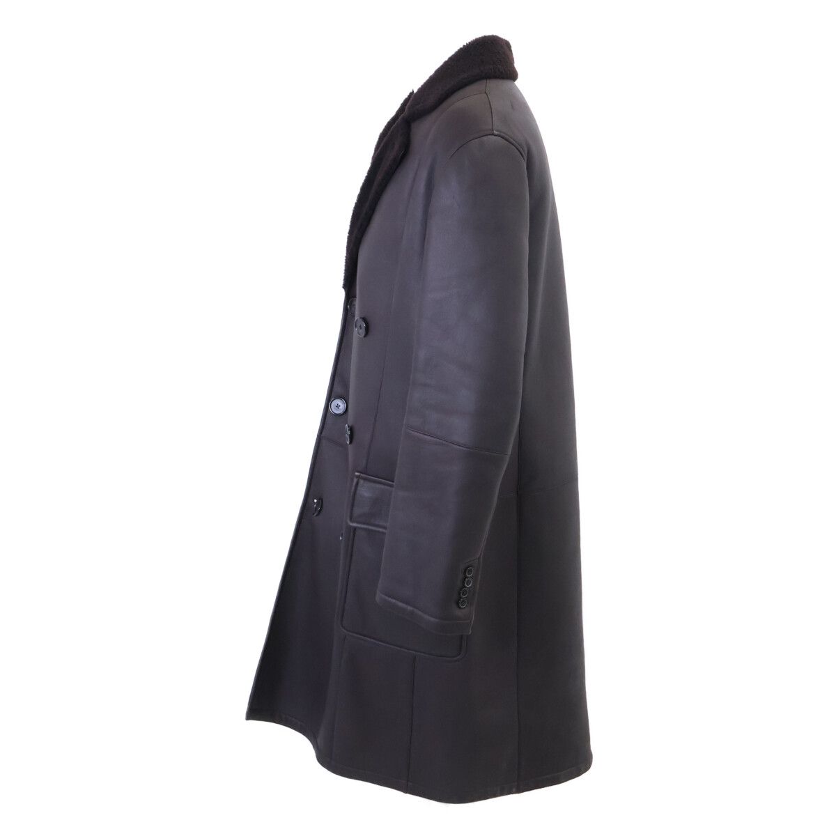 Hermes Baby Lambskin Double Breasted Shearling 48 Jacket — view 2