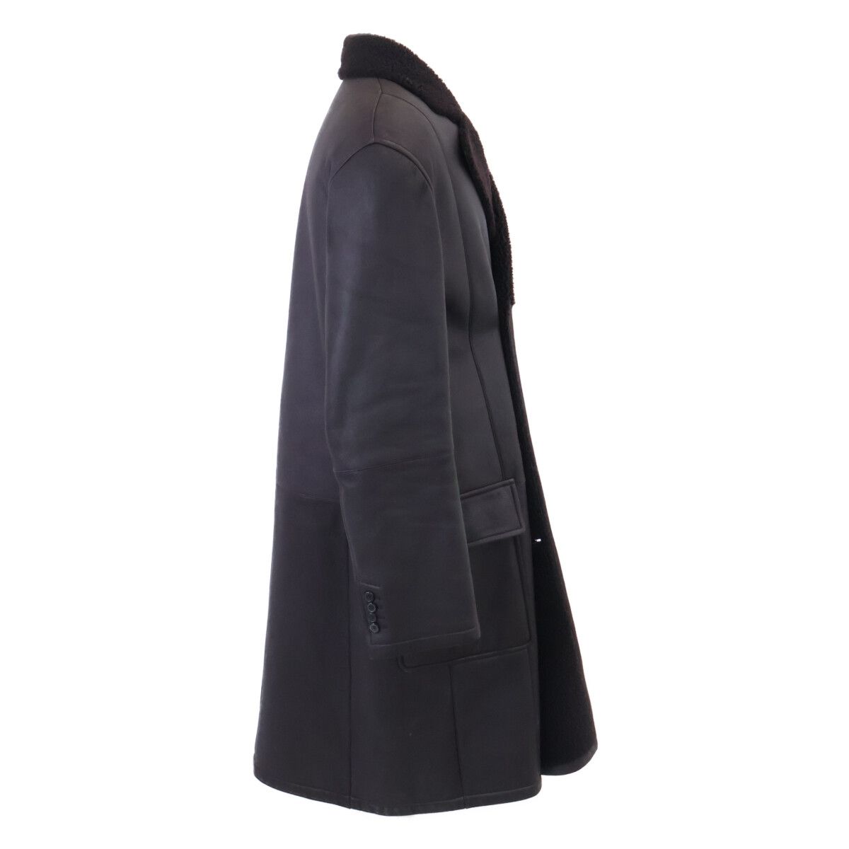 Hermes Baby Lambskin Double Breasted Shearling 48 Jacket — view 4