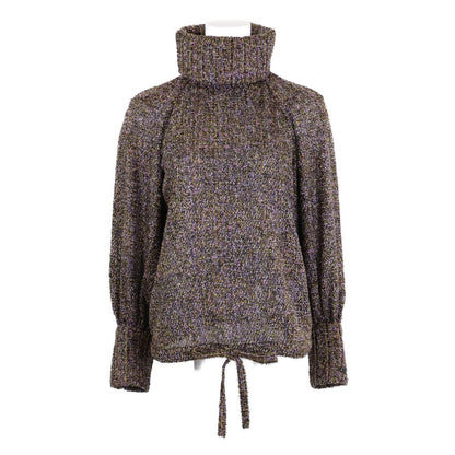 Chanel Calf CC Logo Turtleneck Shaggy Long Sleeve Top 36