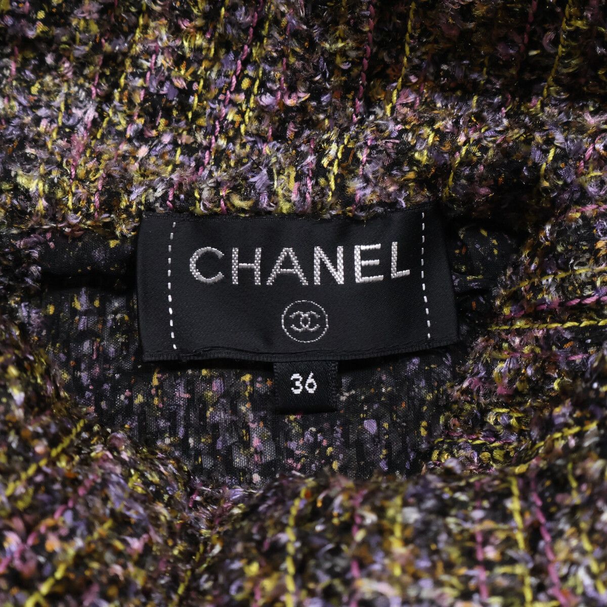 Chanel Calf CC Logo Turtleneck Shaggy Long Sleeve Top 36 — view 4