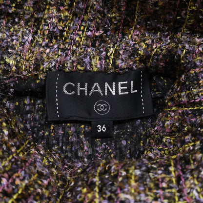 Chanel Calf CC Logo Turtleneck Shaggy Long Sleeve Top 36 — view 4