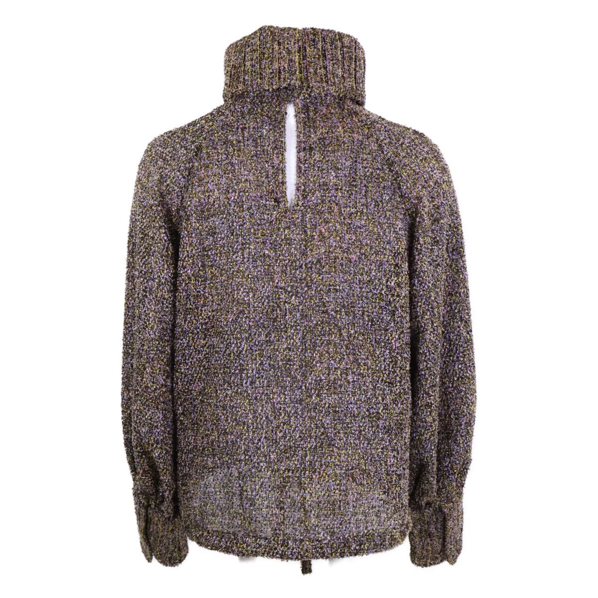 Chanel Calf CC Logo Turtleneck Shaggy Long Sleeve Top 36 — view 3