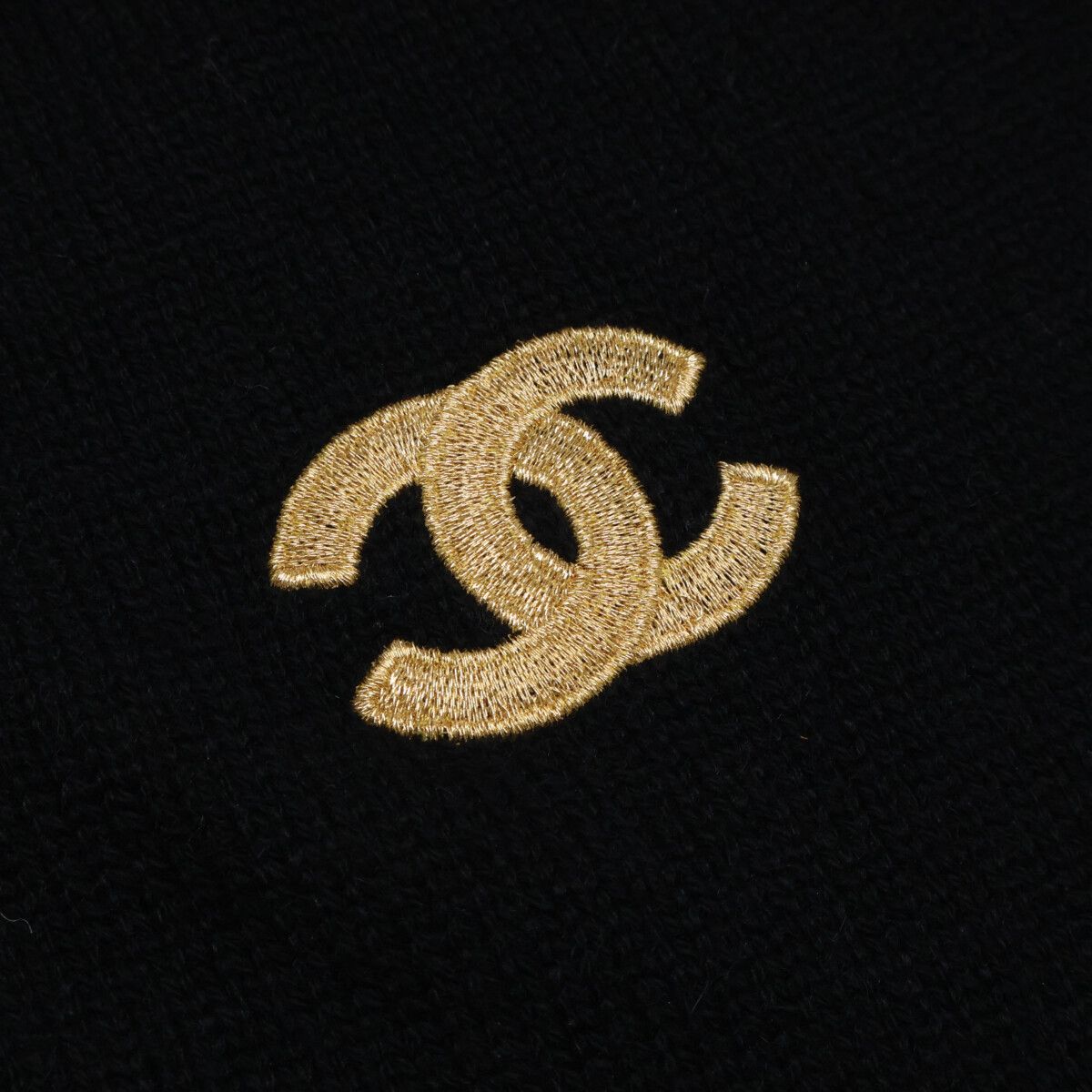 Chanel Clover CC Logo Embroidery Cashmere Scarf — view 4