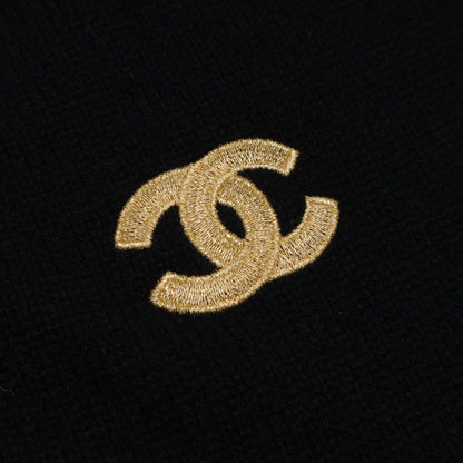 Chanel Clover CC Logo Embroidery Cashmere Scarf — view 4