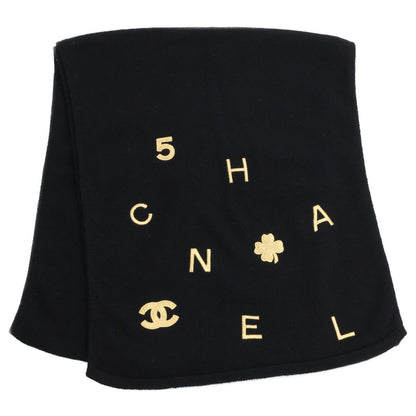 Chanel Clover CC Logo Embroidery Cashmere Scarf