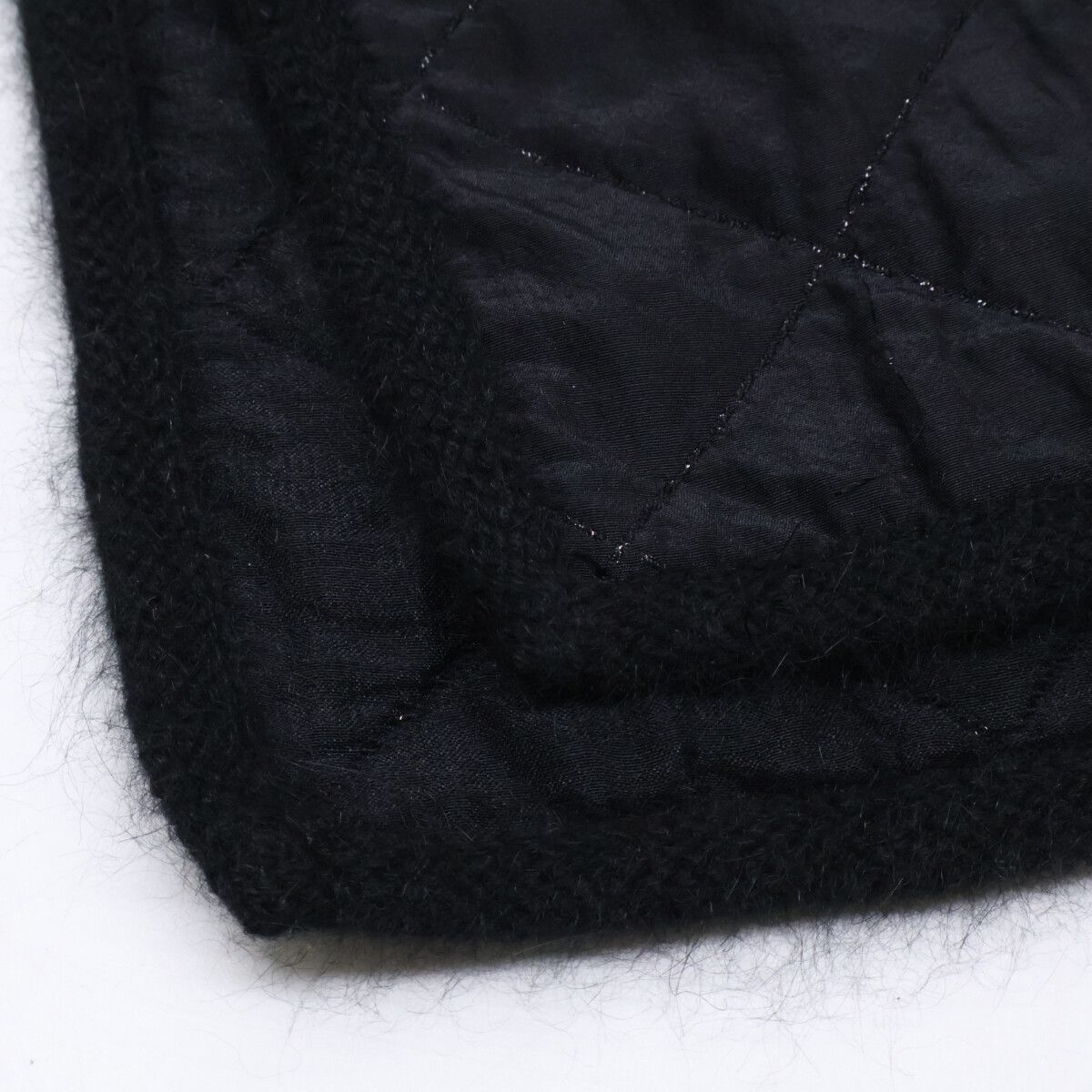 Chanel Wool Silk Angora Lame CC Logo Embroidery Scarf — view 7