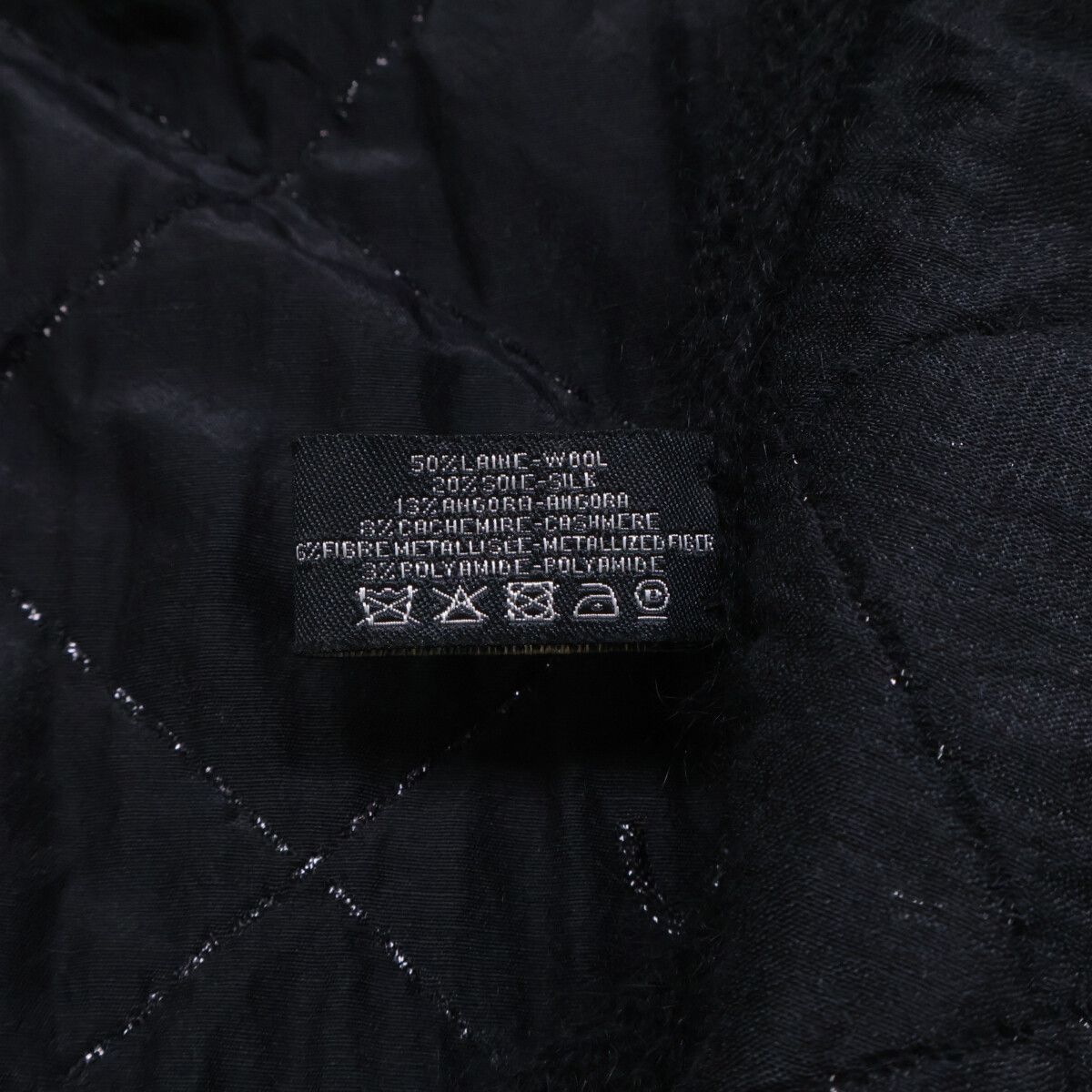 Chanel Wool Silk Angora Lame CC Logo Embroidery Scarf — view 6