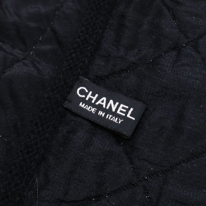 Chanel Wool Silk Angora Lame CC Logo Embroidery Scarf — view 5