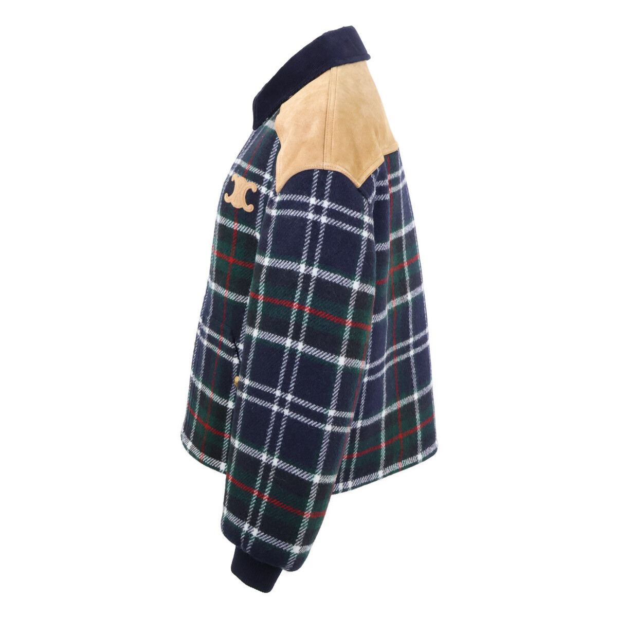 Celine Triomphe Tartan Check Wool Jacket 36 — view 2