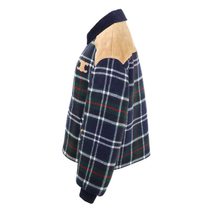 Celine Triomphe Tartan Check Wool Jacket 36 — view 2