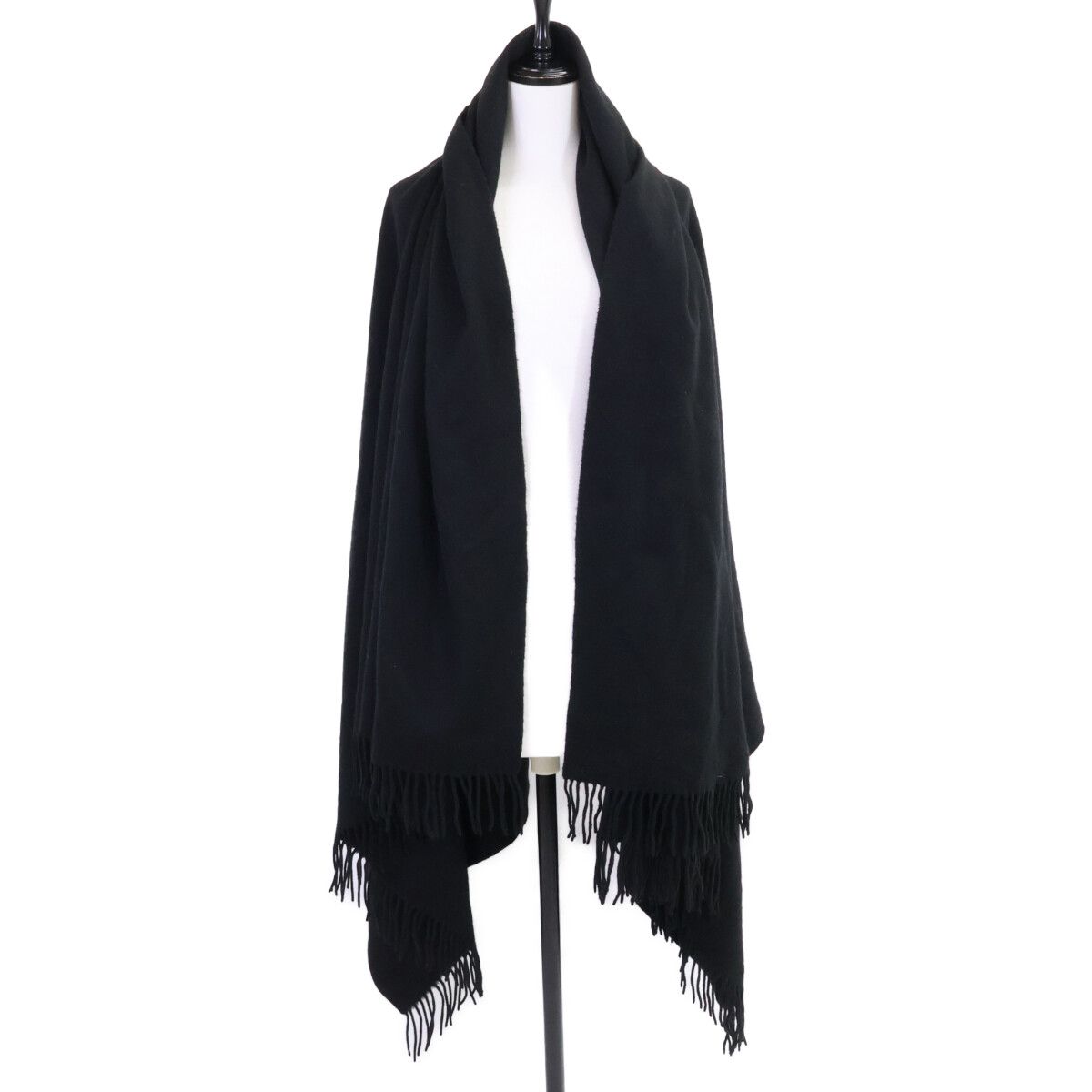 Hermes Cashmere 100 Logo Embroidery Fringe Large Scarf — view 7
