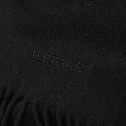 Hermes Cashmere 100 Logo Embroidery Fringe Large Scarf — view 5