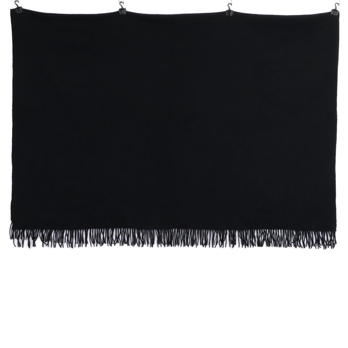Hermes Cashmere 100 Logo Embroidery Fringe Large Scarf — view 3