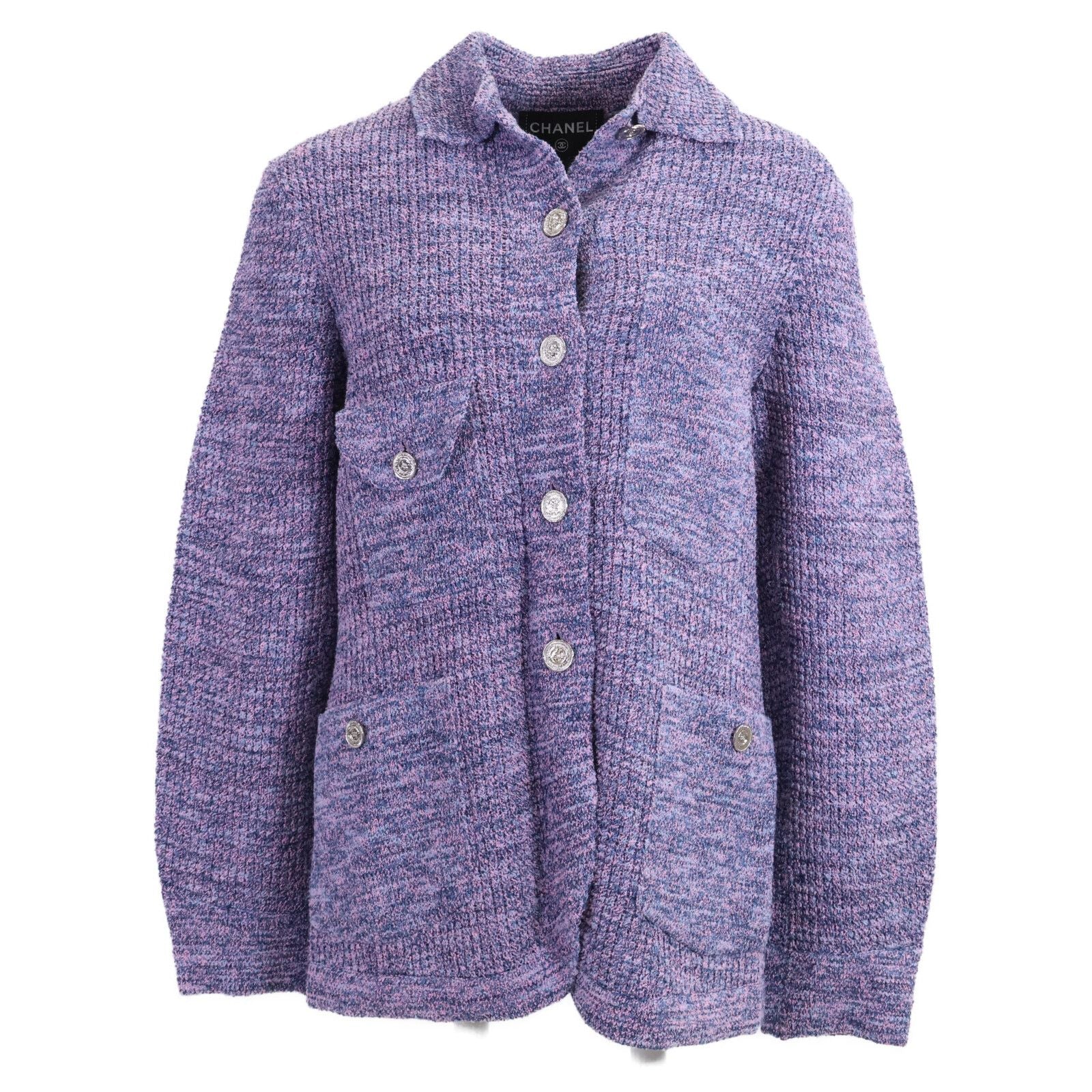 Chanel CC Logo Button Knit Jacket 34