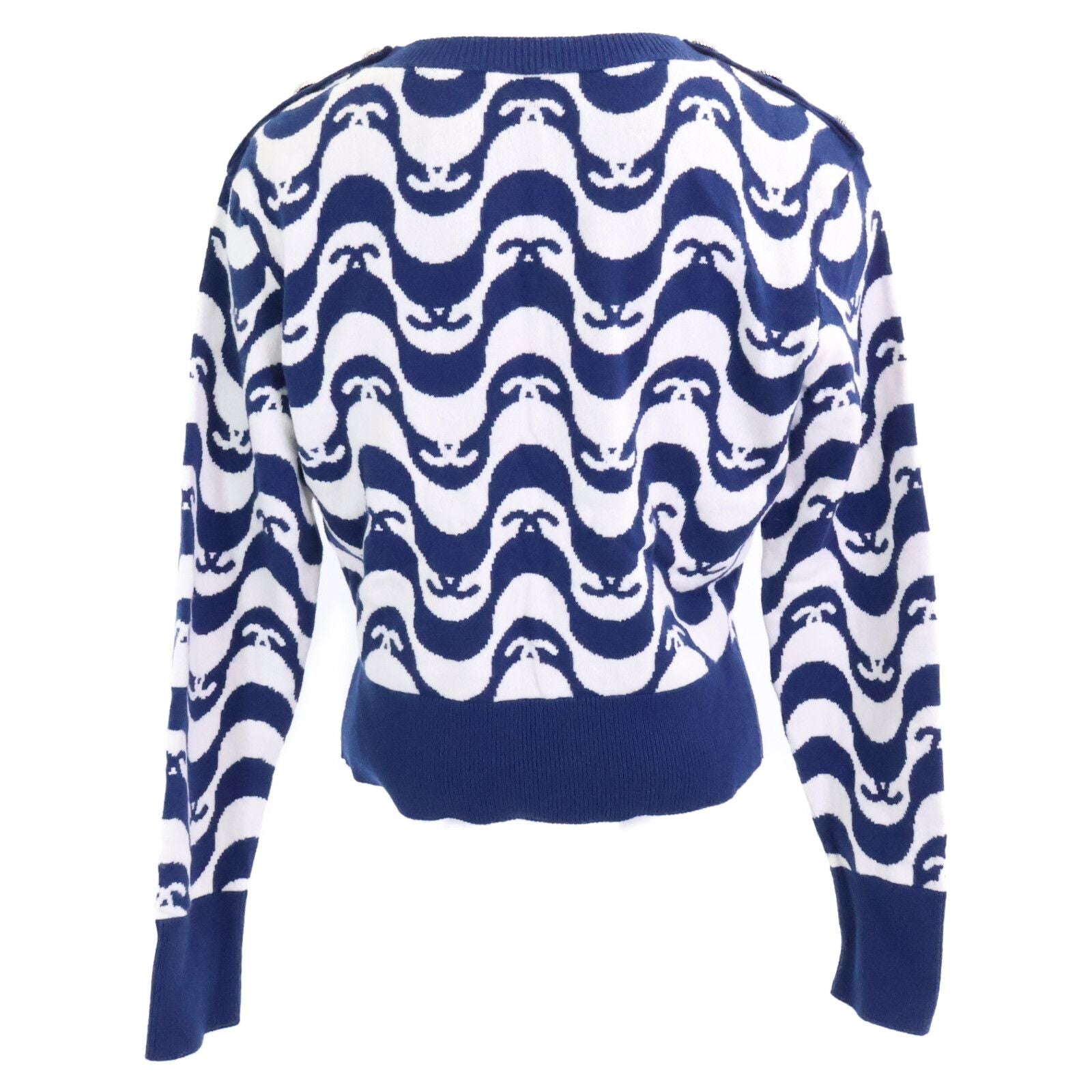 Chanel Allover CC Logo Button Knit Sweater 36 — view 3