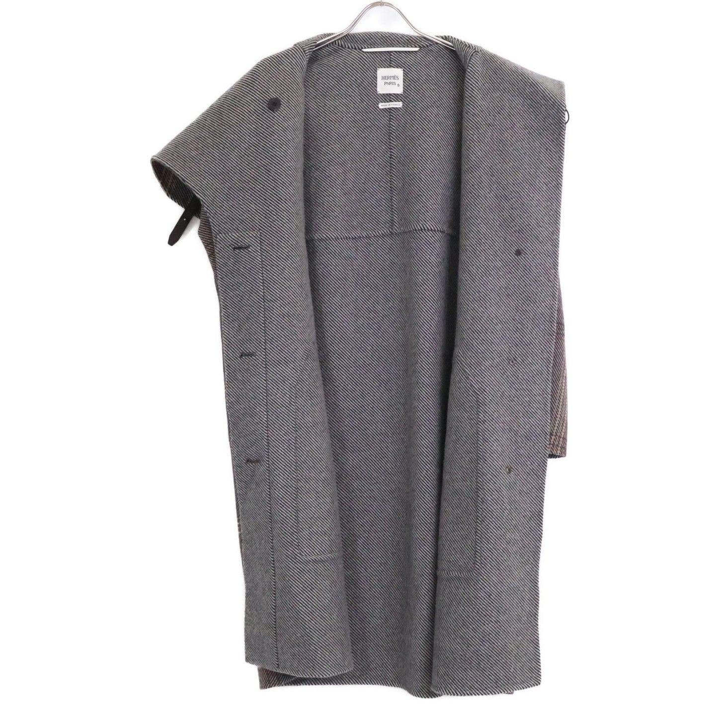 Hermes Check Cashmere 100% Stand Color 36 Jacket — view 4