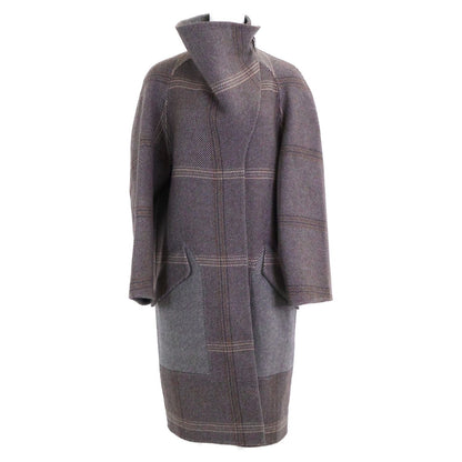 Hermes Check Cashmere 100% Stand Color 36 Jacket