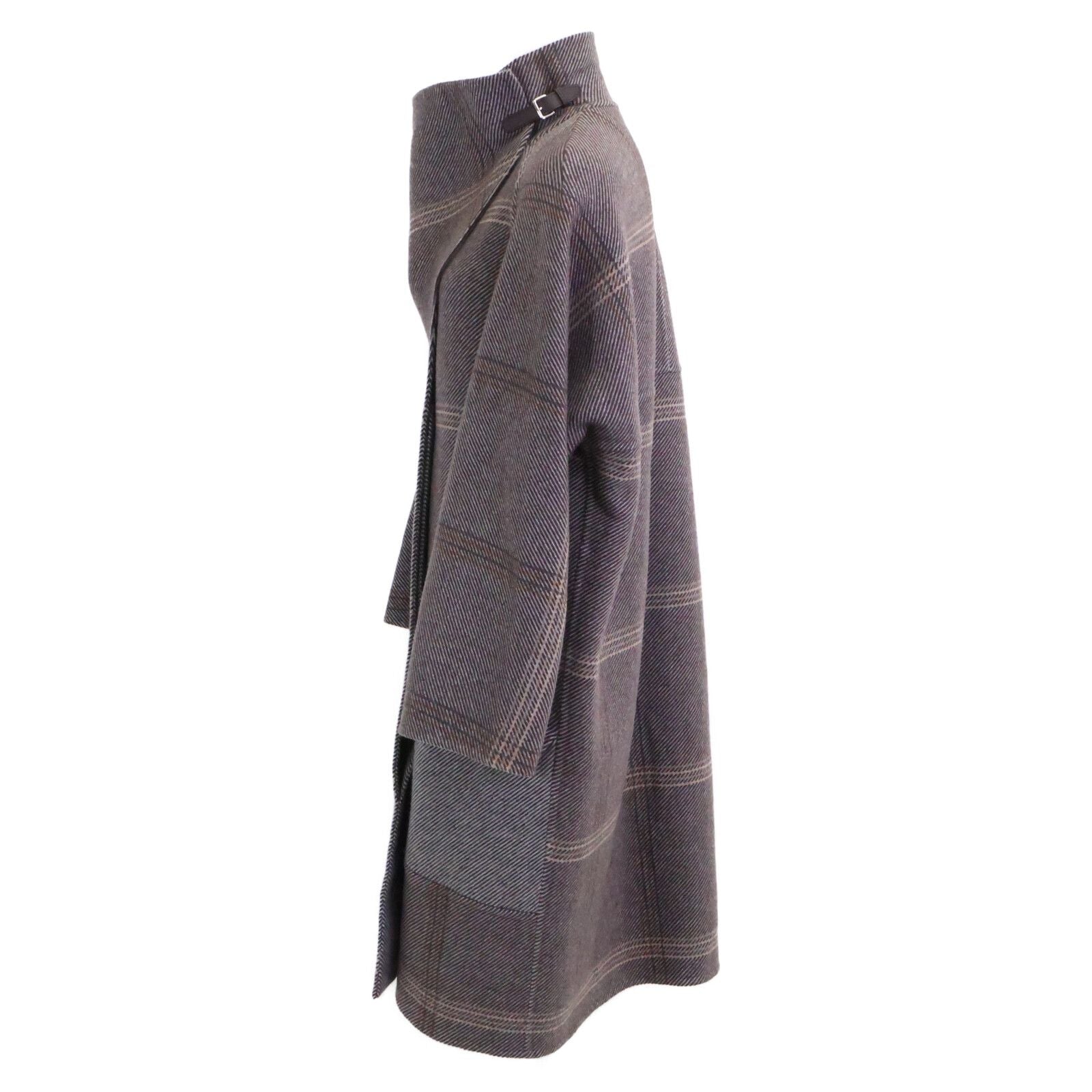 Hermes Check Cashmere 100% Stand Color 36 Jacket — view 2
