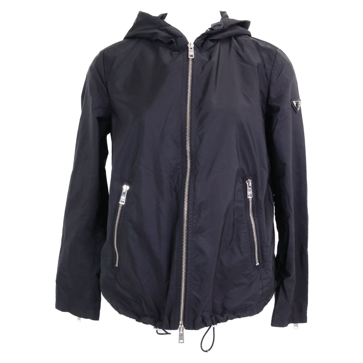 Prada Triangle Logo Zip Up Hoodie 38
