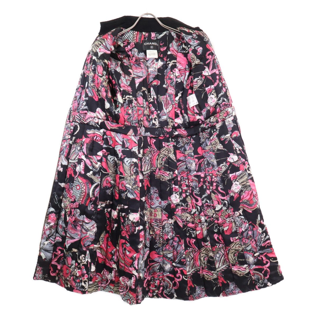 Chanel Black Wool Silk 2-Way Zip Up Long 36 Jacket — view 5