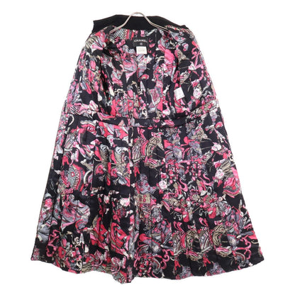 Chanel Black Wool Silk 2-Way Zip Up Long 36 Jacket — view 5