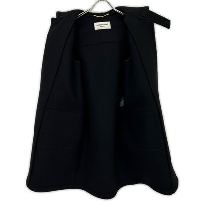 Saint Laurent Paris Eddie Era Black Wool Melton Duffle Coat 38 — view 3