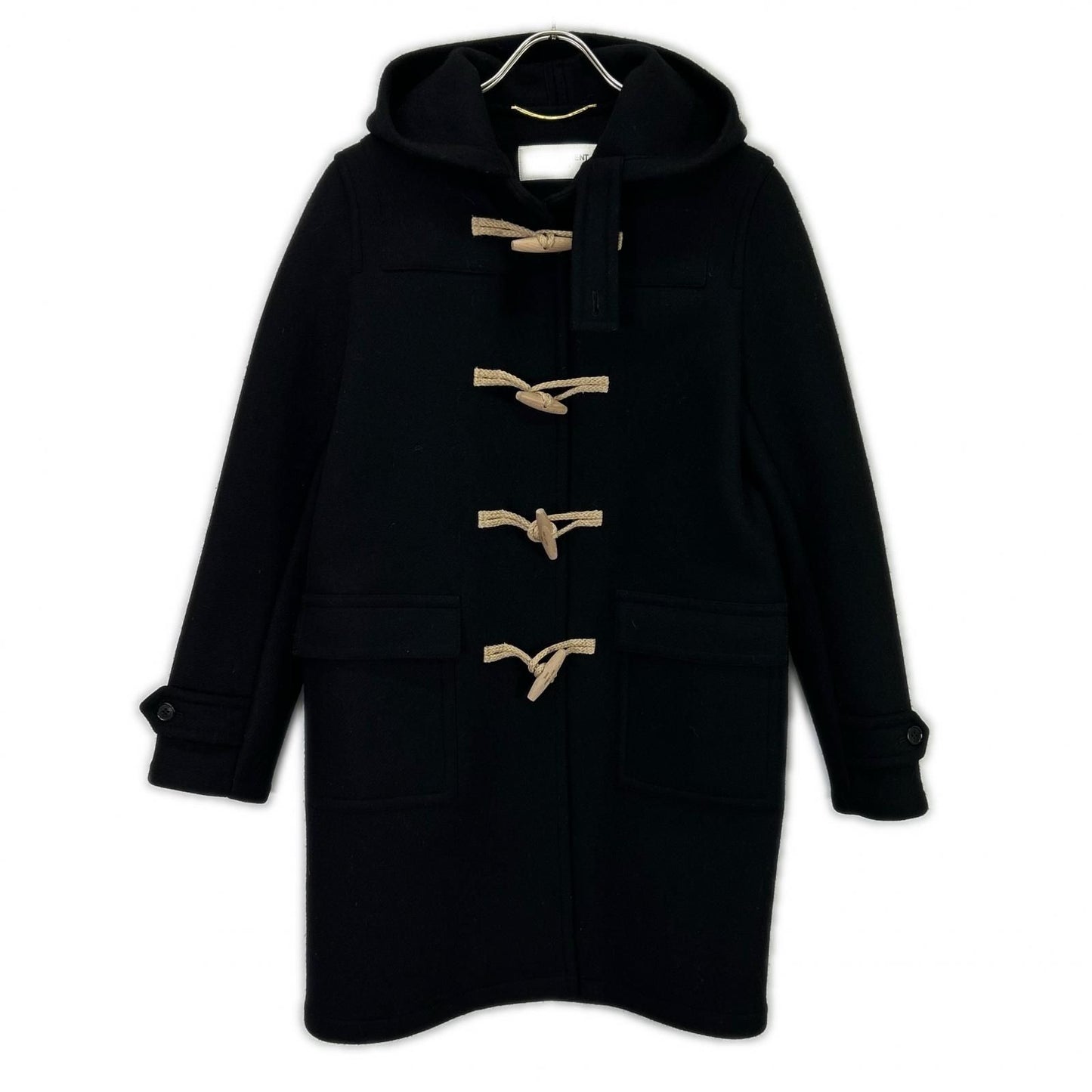 Saint Laurent Paris Eddie Era Black Wool Melton Duffle Coat 38