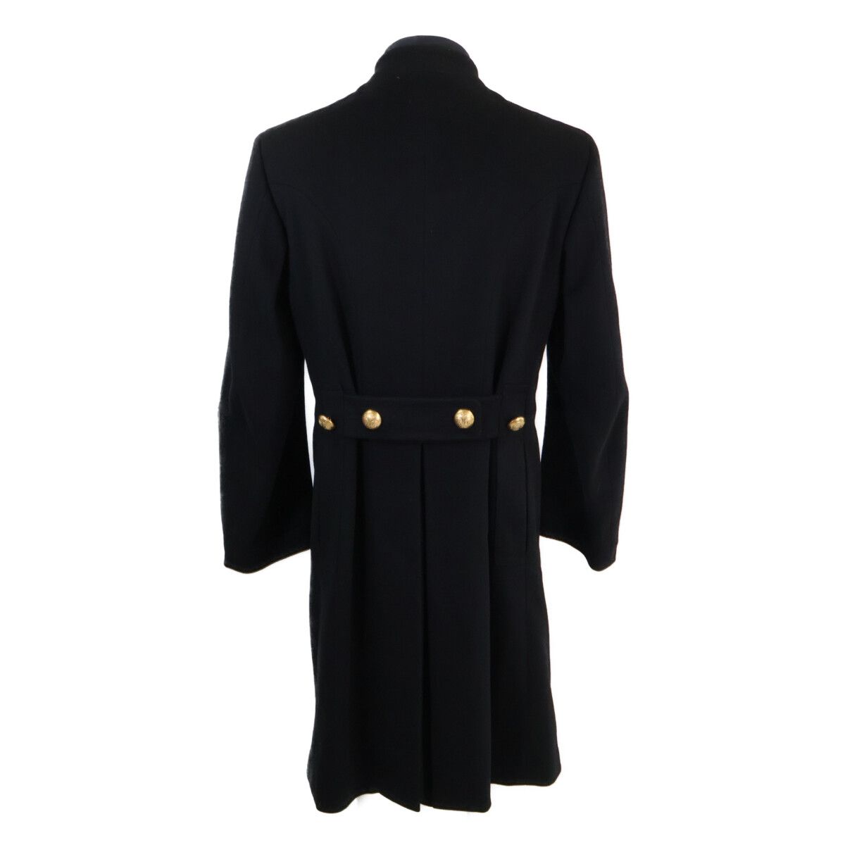 Gucci Black Cashmere Wool Gold Button Double Breasted 48 Jacket — view 3