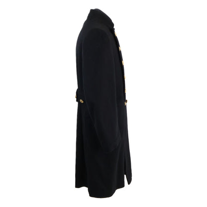 Gucci Black Cashmere Wool Gold Button Double Breasted 48 Jacket — view 4