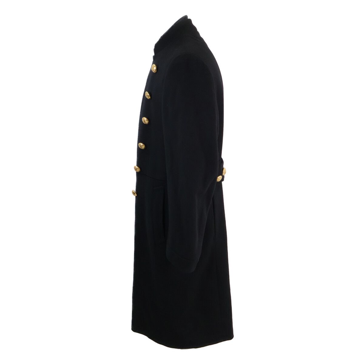 Gucci Black Cashmere Wool Gold Button Double Breasted 48 Jacket — view 2