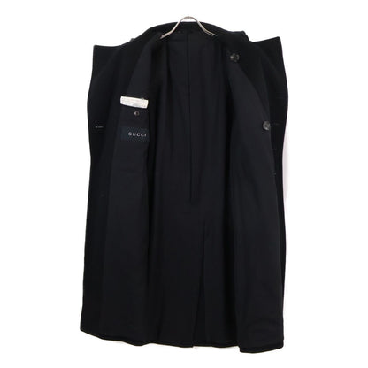 Gucci Black Cashmere Wool Gold Button Double Breasted 48 Jacket — view 5