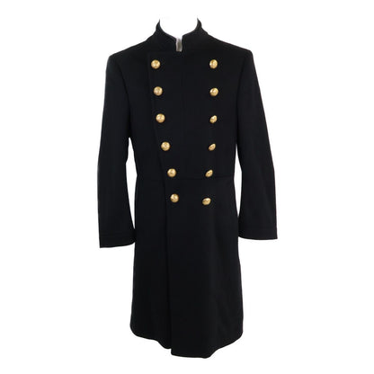 Gucci Black Cashmere Wool Gold Button Double Breasted 48 Jacket