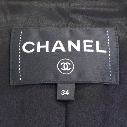 Chanel Wool Silk Lining Lion Button Double Breasted Ribbed Jersey Long Jacket 34 — view 5