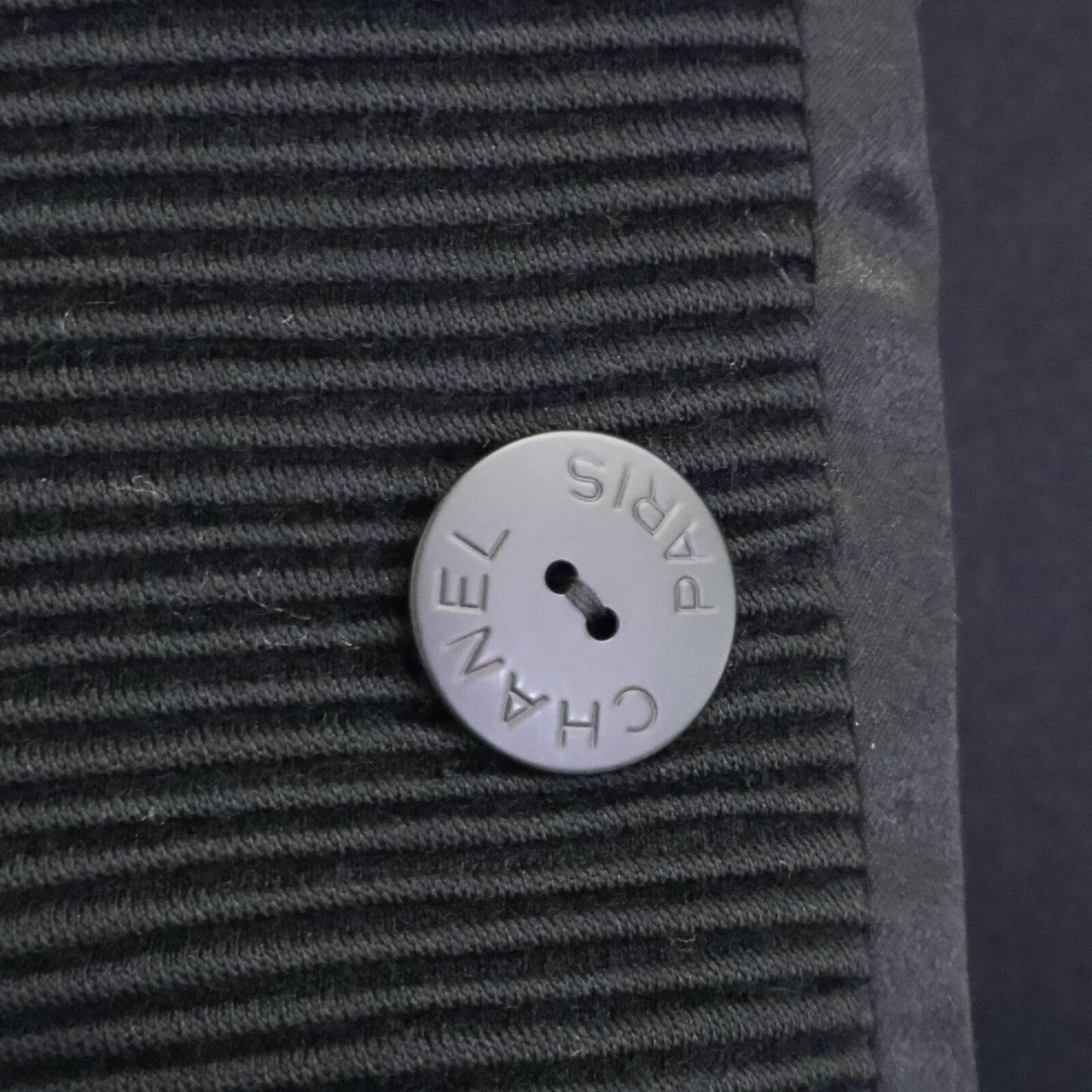 Chanel Wool Silk Lining Lion Button Double Breasted Ribbed Jersey Long Jacket 34 — view 9