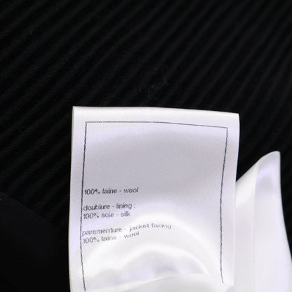 Chanel Wool Silk Lining Lion Button Double Breasted Ribbed Jersey Long Jacket 34 — view 6