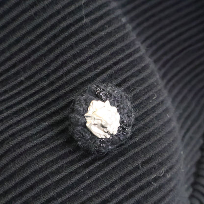 Chanel Wool Silk Lining Lion Button Double Breasted Ribbed Jersey Long Jacket 34 — view 8