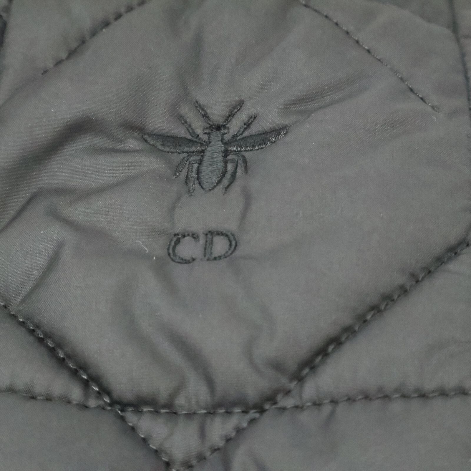 Dior Bee Embroidery Macro Cannage Quilted Reversible Cropped Jacket — view 9