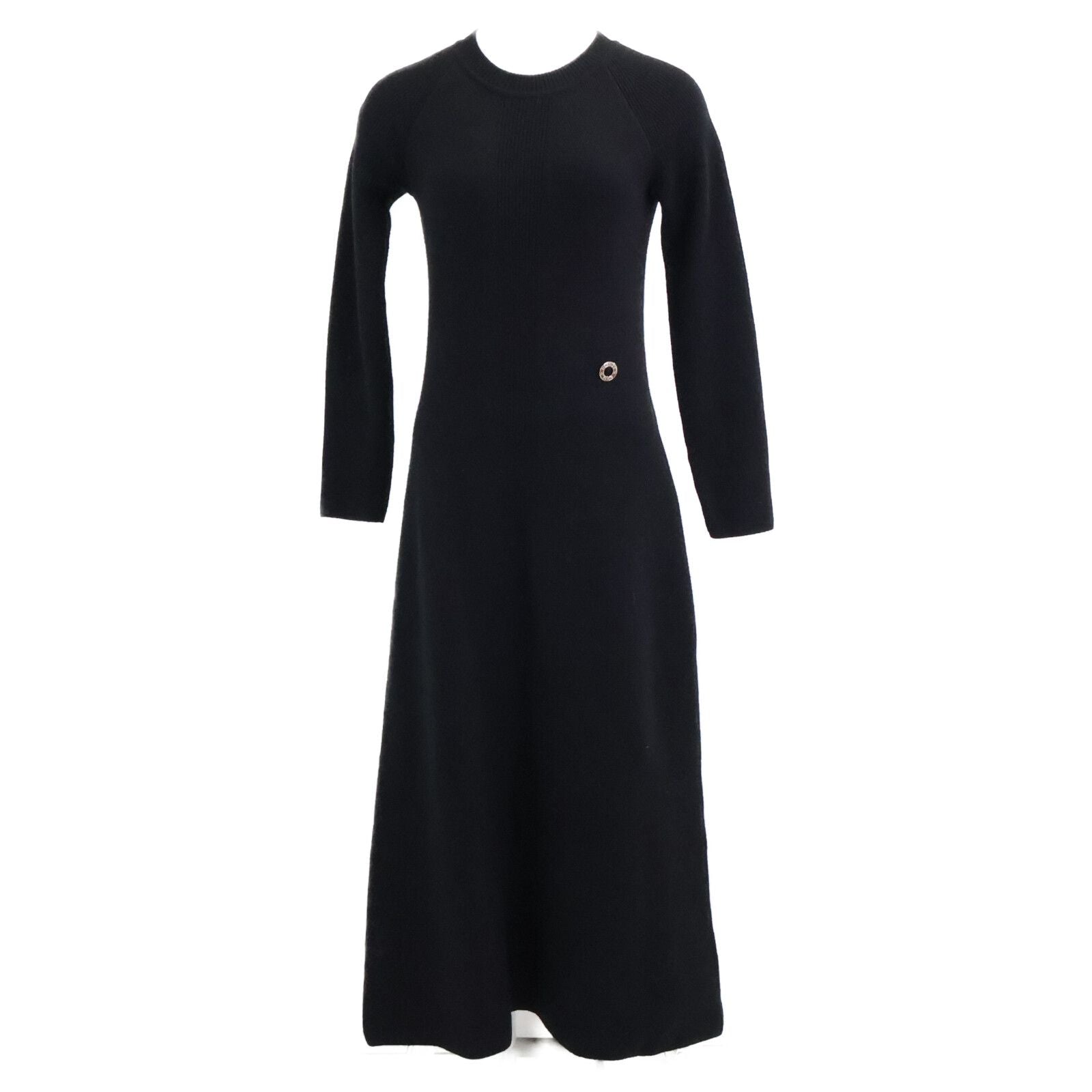 Hermes Cashmere 100 Series Charm Long Sleeve Knit Dress 34