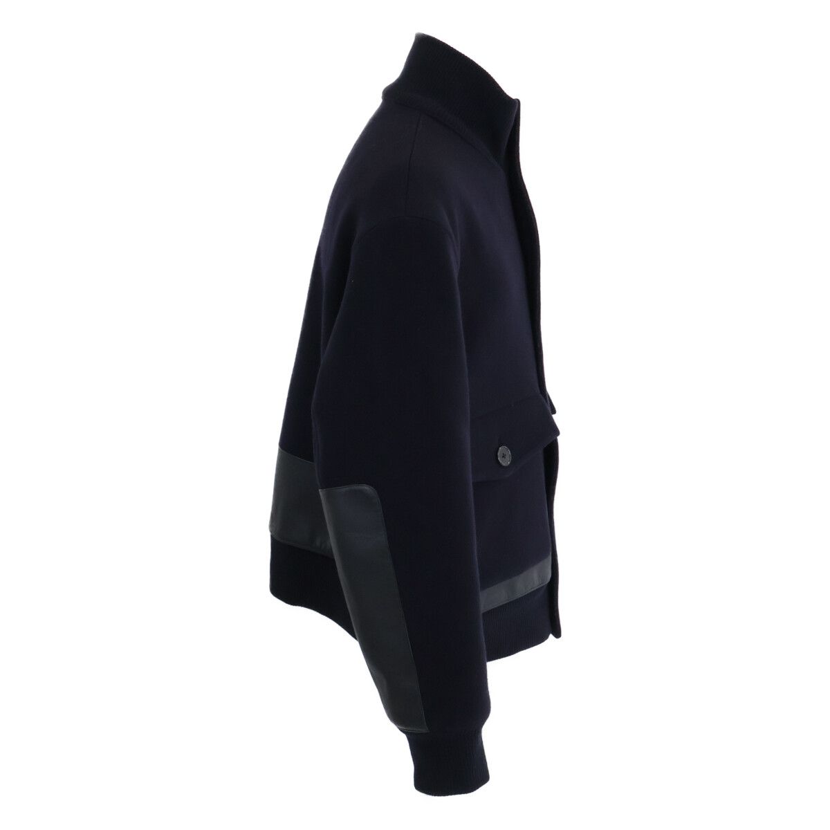 Hermes Wool Calfskin Detail Stand Combination Jacket 58 — view 4