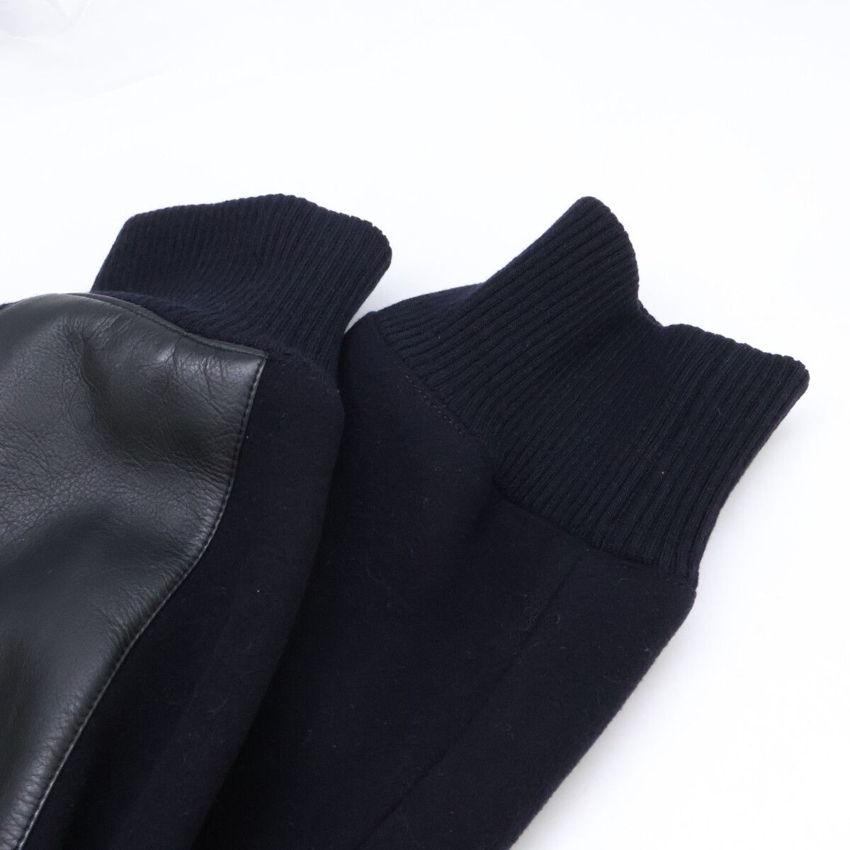 Hermes Wool Calfskin Detail Stand Combination Jacket 58 — view 9