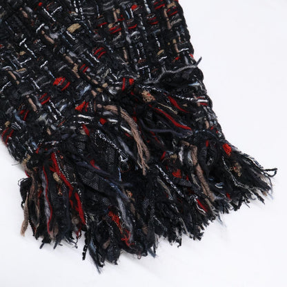 Chanel Zip Up Tweed Fringe Color 40 Jacket — view 9