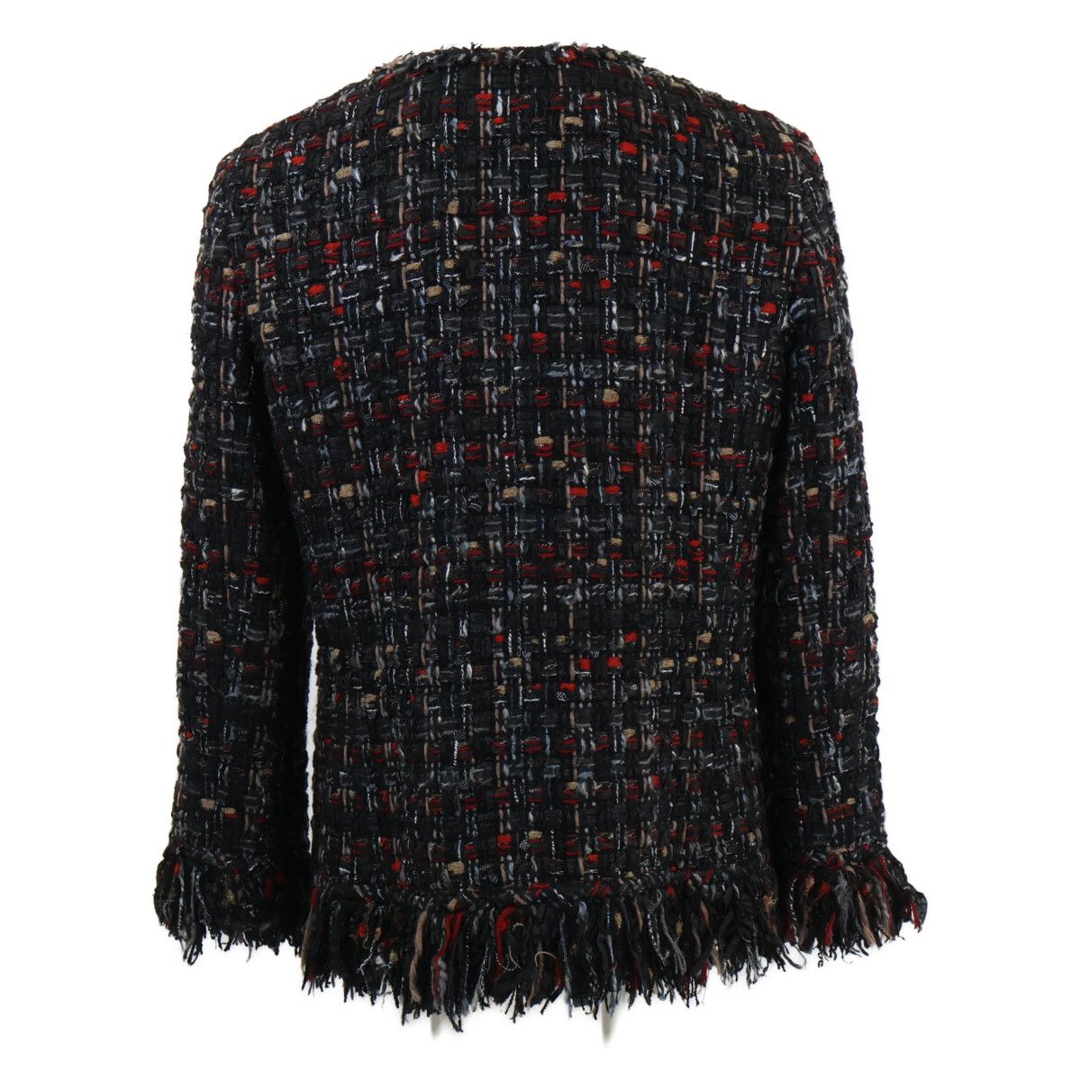 Chanel Zip Up Tweed Fringe Color 40 Jacket — view 3