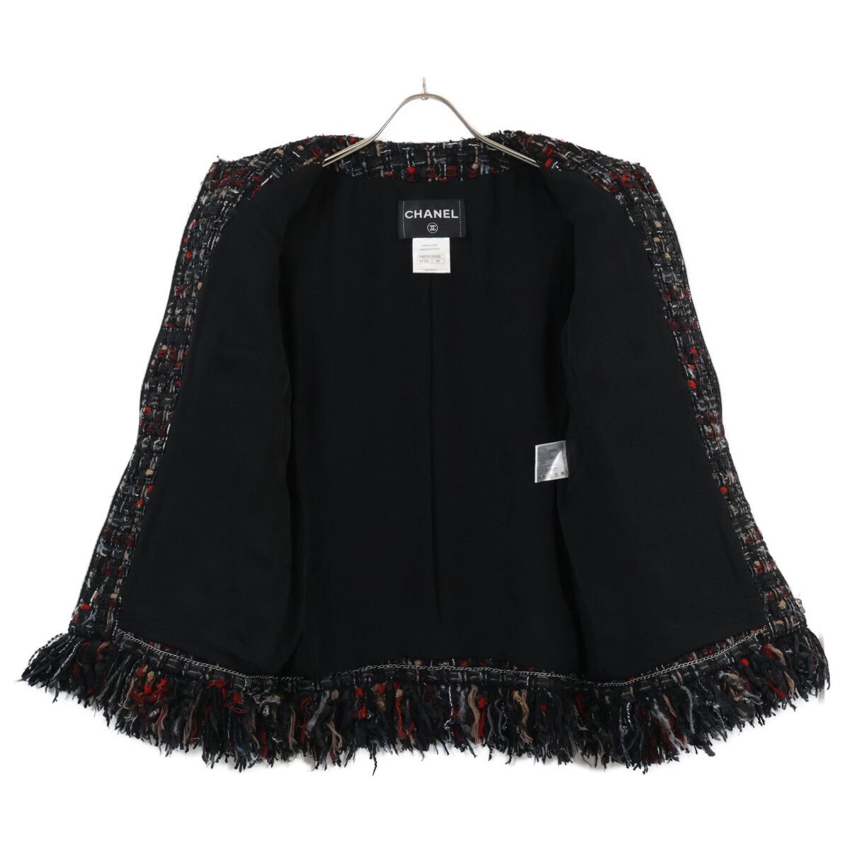 Chanel Zip Up Tweed Fringe Color 40 Jacket — view 4