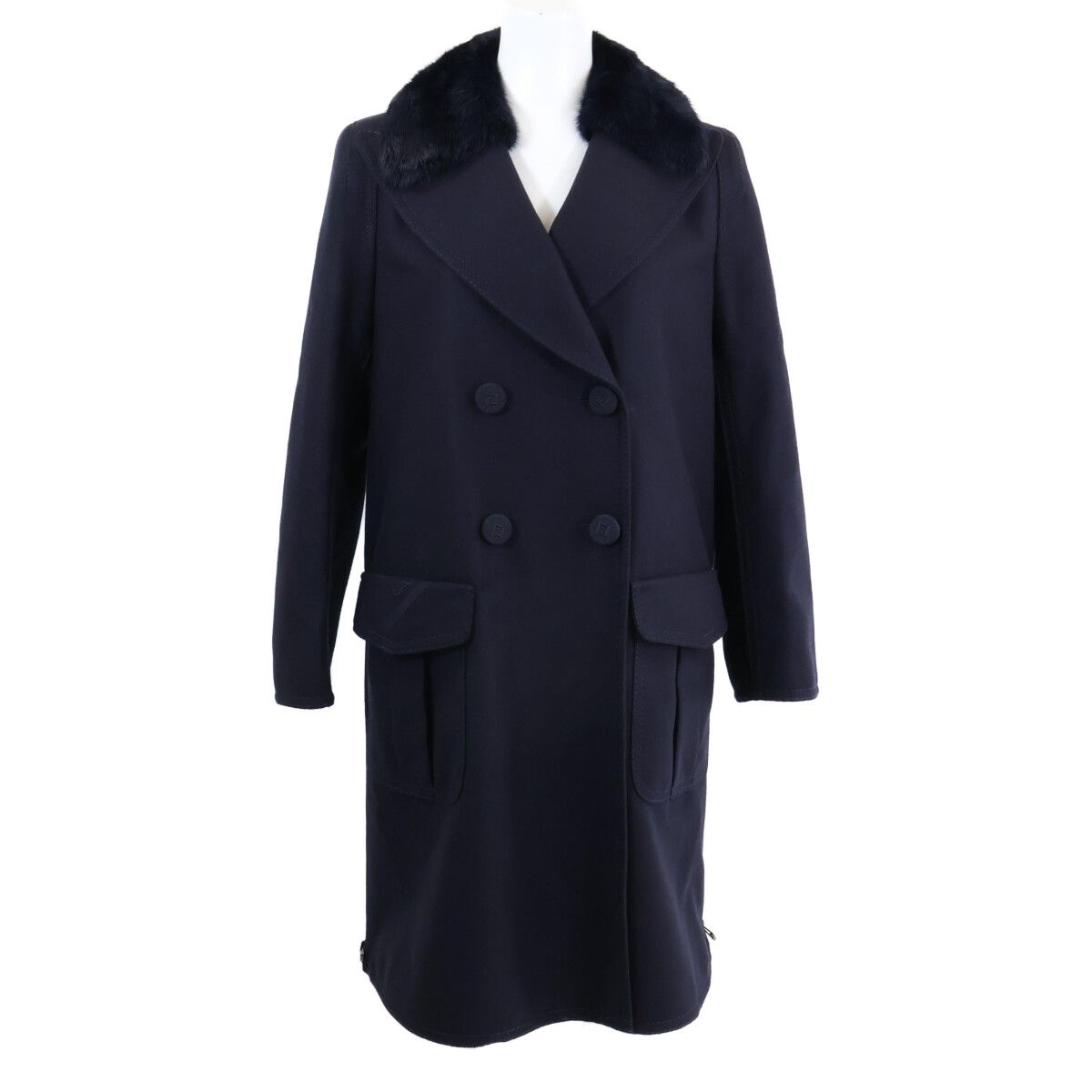 Fendi Mink Logo Button with Color Double Breasted 36 Jacket