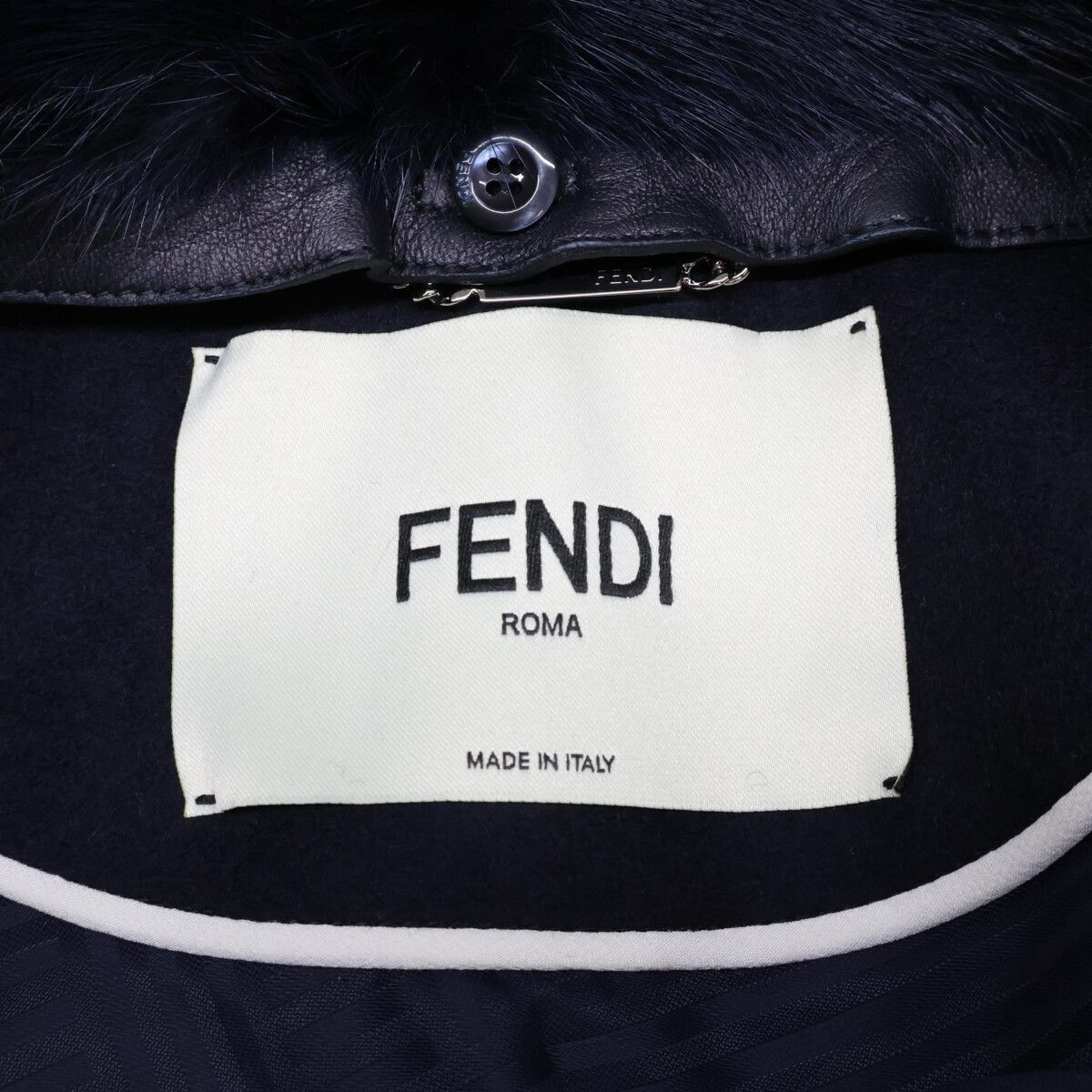 Fendi Mink Logo Button with Color Double Breasted 36 Jacket — view 6