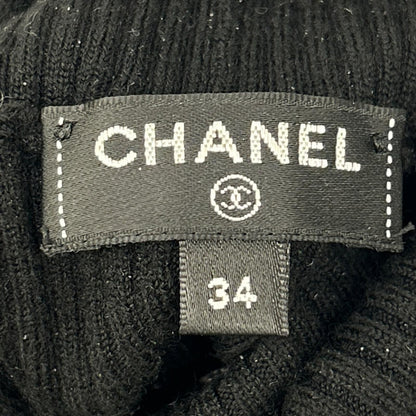 Chanel Logo Line High Neck Rib Knit 34 Sweater — view 4