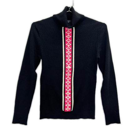 Chanel Logo Line High Neck Rib Knit 34 Sweater